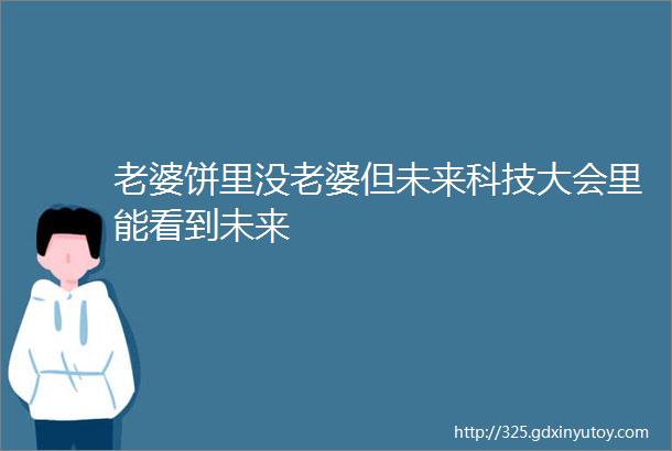 老婆饼里没老婆但未来科技大会里能看到未来