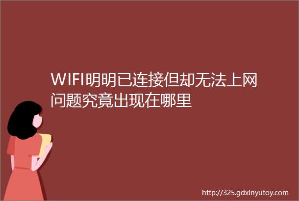 WIFI明明已连接但却无法上网问题究竟出现在哪里